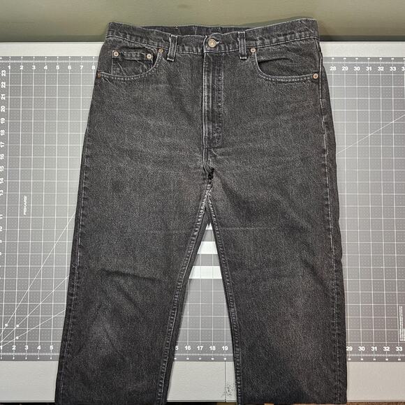 Vintage 80s Levis 505 Jeans Mens 36x30 Black Straight Retro USA Biker Punk Work - Picture 1 of 16